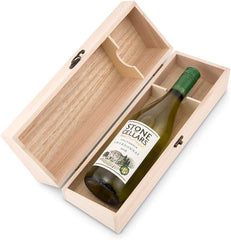 Personalised Wooden Wine or Champagne Box Wedding Keepsake Gift Eucalyptus Design