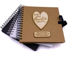 ukgiftstoreonline Personalised Best Auntie Scrapbook Photo album Wooden Engraving Choice Of Colours