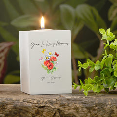 Personalised Gran Remembrance Memorial Tea Light Butterflies & Flowers