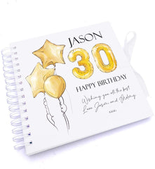 Personalised Birthday Balloon Design Scrapbook Photo Album Guest Book