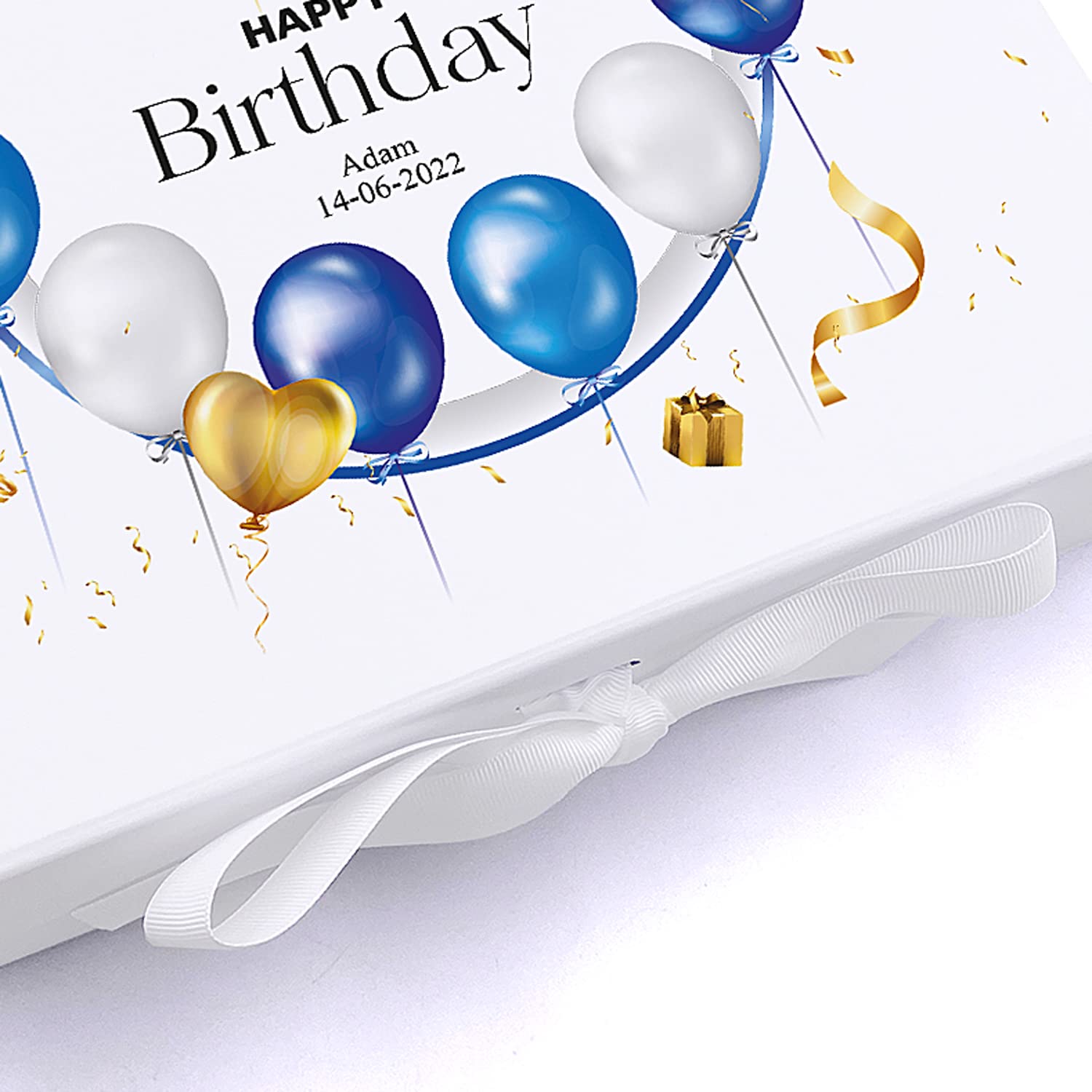 ukgiftstoreonline 90th Birthday Gift Personalised Keepsake Memory Box With Blue Balloons