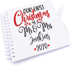 Personalised Mr and Mrs Our First Christmas Scrapbook Photo Album