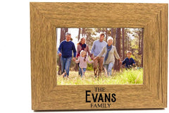 ukgiftstoreonline Personalised Elegant Style Family Photo Picture Frame Gift Oak Wood Finish