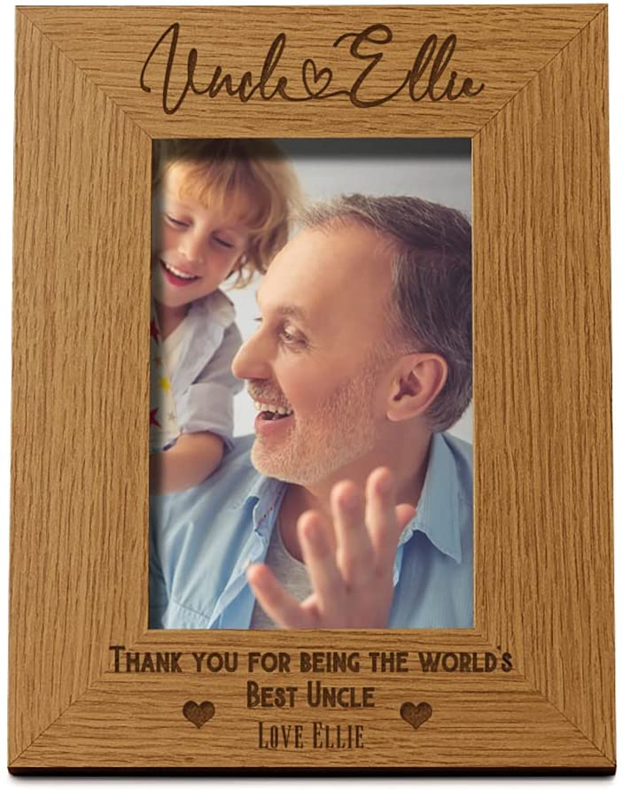 Personalised Best Uncle With Name Portrait Photo Frame Gift