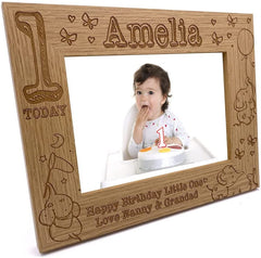 Personalised Baby Girl's First Birthday Photo Frame gift