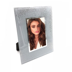 ukgiftstoreonline Beautiful Grey Glass and Glitter Photo Frame Gift