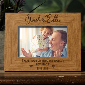 Personalised Best Uncle With Name Landscape Photo Frame Gift - ukgiftstoreonline