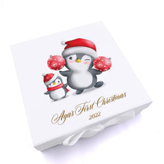 Personalised Christmas Eve Box With a Penguin Design