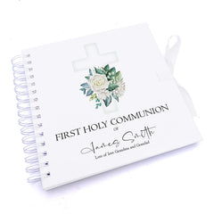 Personalised First Holy Communion Green Cross Guestbook Scrapbook Photo Album