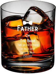 Engraved Personalised Father of The Bride Whiskey Glass