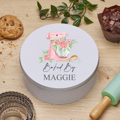 Personalised Cake tin Baking Gift, Metal Storage tin Kitchen Baked by