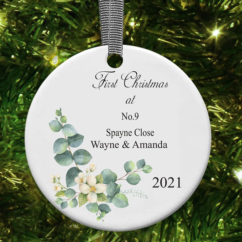 Personalised First Christmas at Address New Home Ceramic