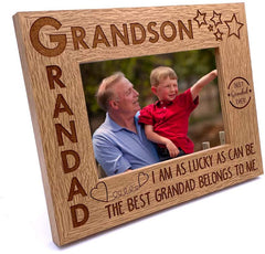 Grandad and Grandson Wooden Photo Frame Gift