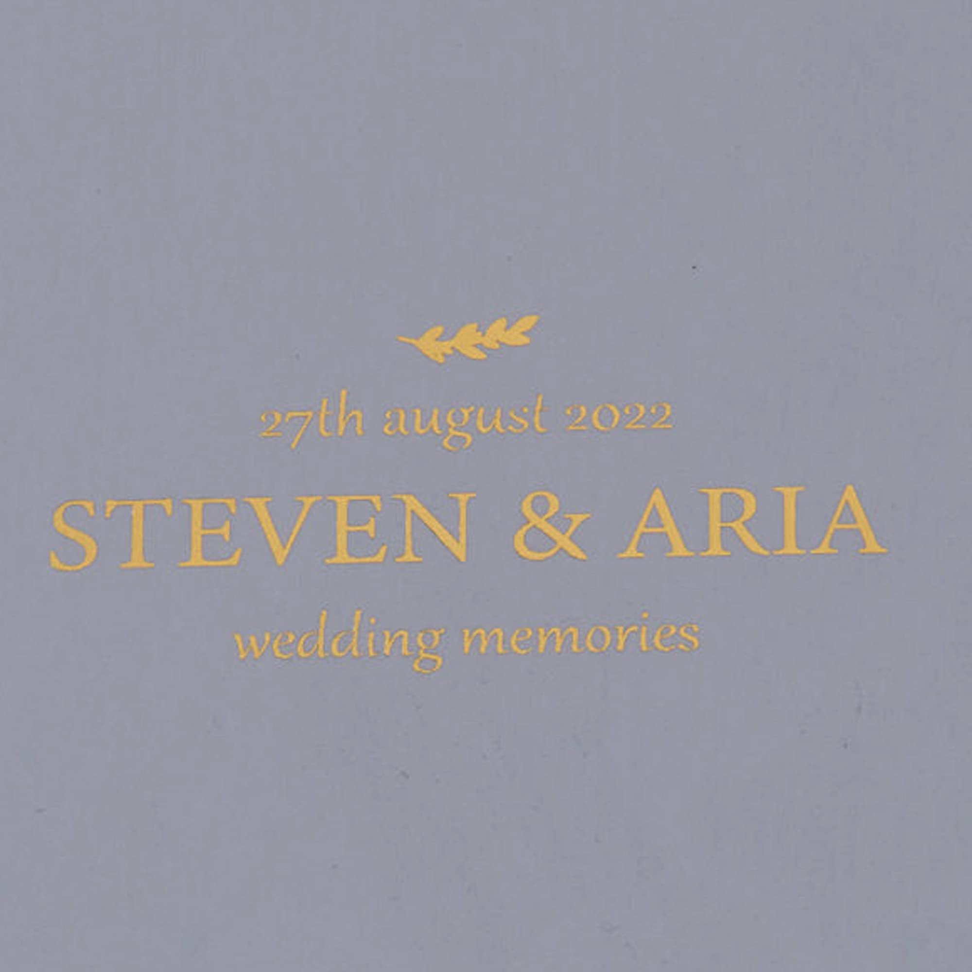 ukgiftstoreonline Personalised Wedding Memories White Gift Box With Gold Leaf