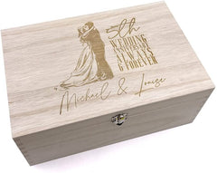5th Wedding Anniversary Gift Personalised Wooden Memory Keepsake Box