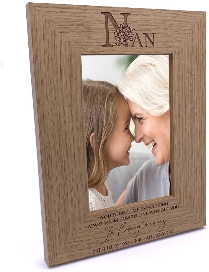 Personalised Nan In Loving Memory Remembrance Photo Frame Live Without You FW547