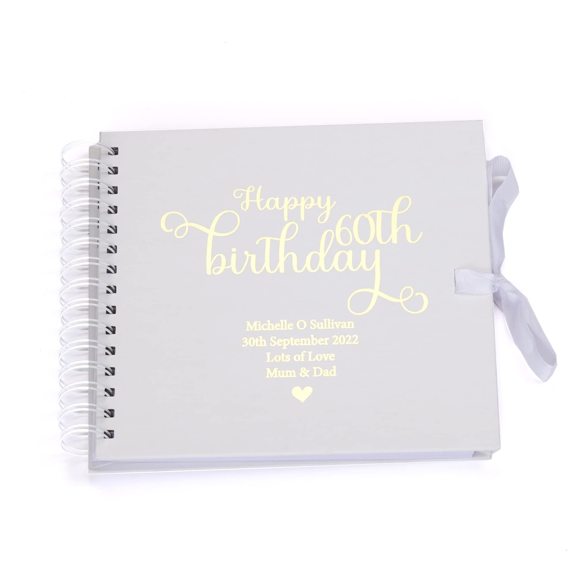 Personalised 60th Birthday Scrapbook Photo Album or Guest Book Gift
