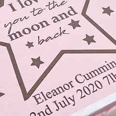 Personalised Baby Girl Pink Memories Keepsake Box Love You To The Moon