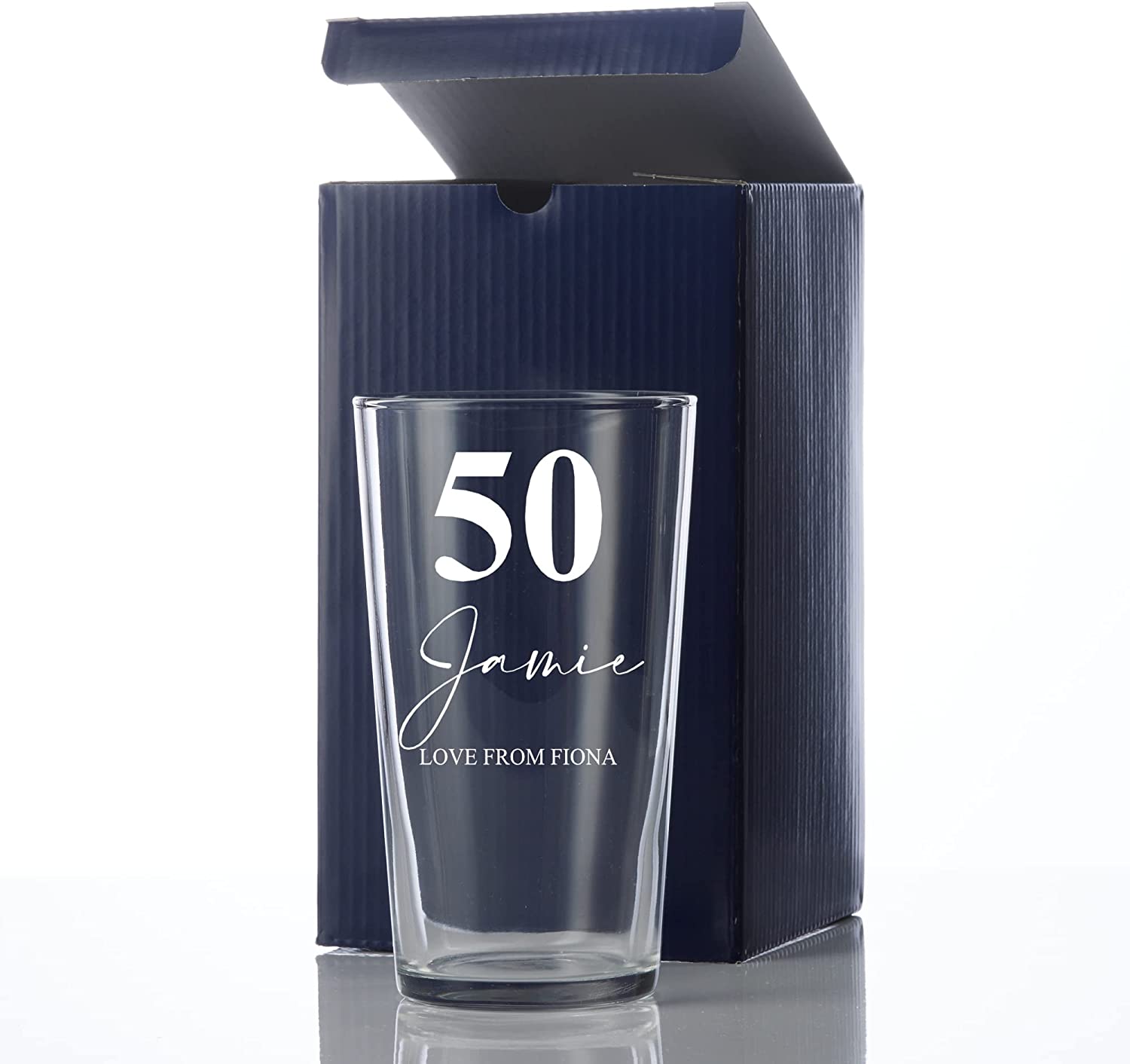 Personalised Engraved 50th Birthday Beer Perfect Pint Glass Gift
