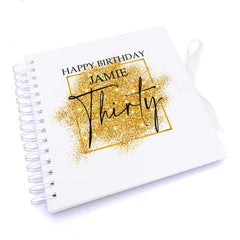 Personalised 30th Birthday Gift Scrapbook or Photo Album Gold Sparkles