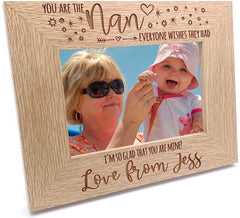 ukgiftstoreonline Personalised You Are The Nan Photo Frame Landscape Oak Wood Finish