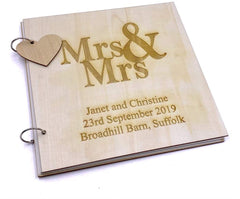 ukgiftstoreonline Personalised Mrs and Mrs Gay Wedding Photo Album Or Guest Book Keepsake