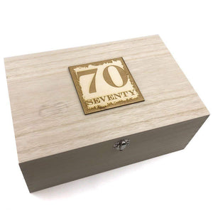70th Birthday Gift Large Memories Keepsake Box - ukgiftstoreonline