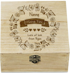ukgiftstoreonline Personalised Nanny I Love You Keepsake Memory Gift Box