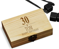 Personalised 30th Birthday Whisky Stones In Engraved Gift Box