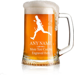 ukgiftstoreonline Personalised Rugby Themed Engraved Sports Pint Glass Beer Tankard Gift