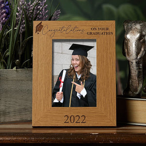 ukgiftstoreonline Graduation 2022 Engraved Wooden Photo Frame Gift