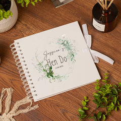Personalised Hen Do Scrapbook, Guest book or Photo Album Botanical Themed