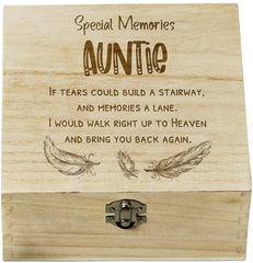 ukgiftstoreonline Auntie In Loving Memory Engraved Wooden Keepsake Box Gift