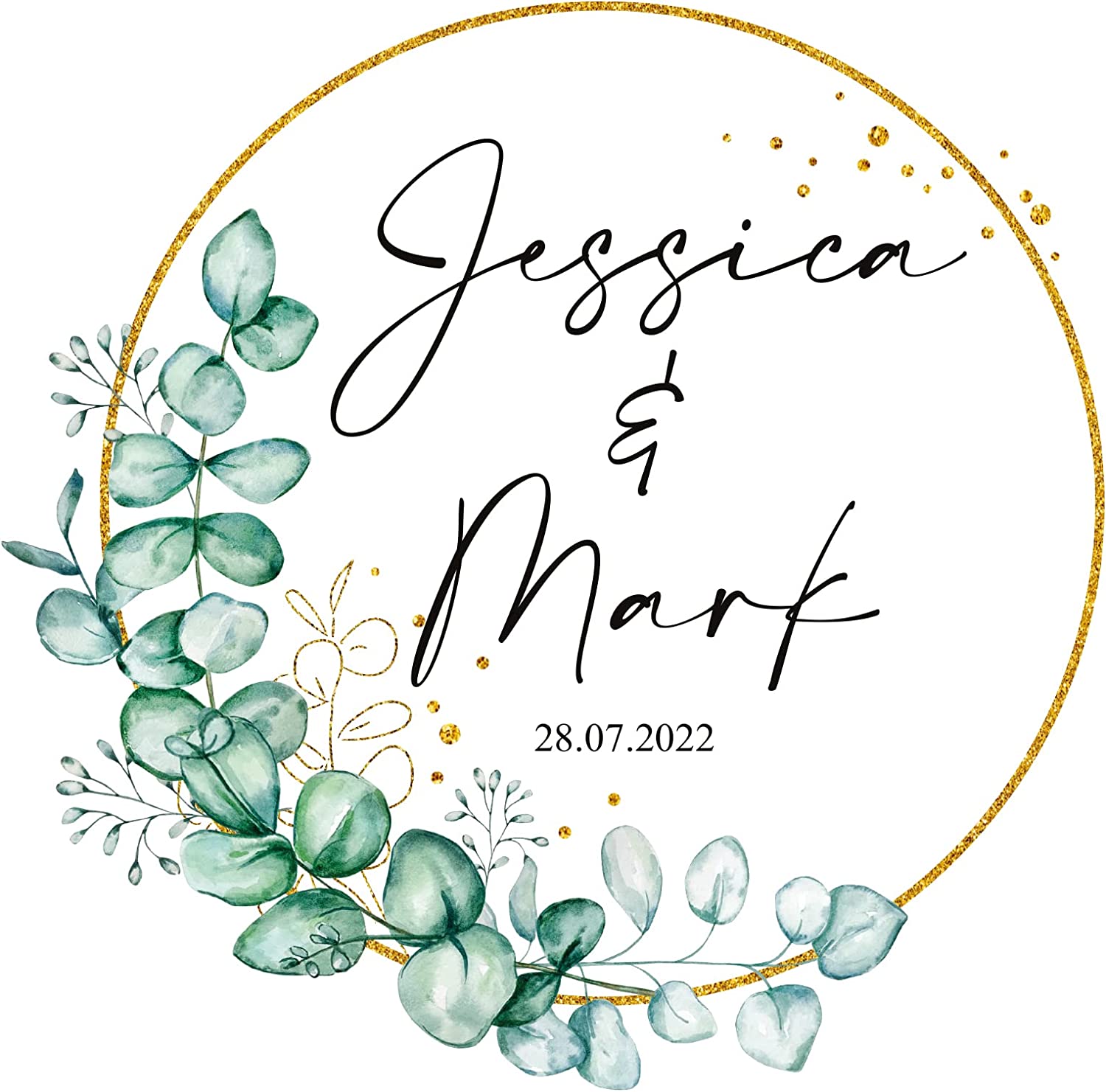 Personalised A4 Linen Wedding Guest Book Printed With Eucalyptus Wreath