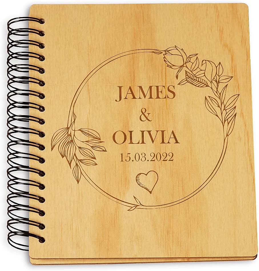 Personalised Wedding or Anniversary Wooden Photo Album Engraved Gift