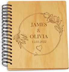 Personalised Wedding or Anniversary Wooden Photo Album Engraved Gift