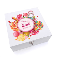 ukgiftstoreonline Personalised Any Name Candy Sweet Storage Wood Box Gift