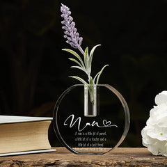 Engraved Nan Crystal Glass Flower Vase Gift Present