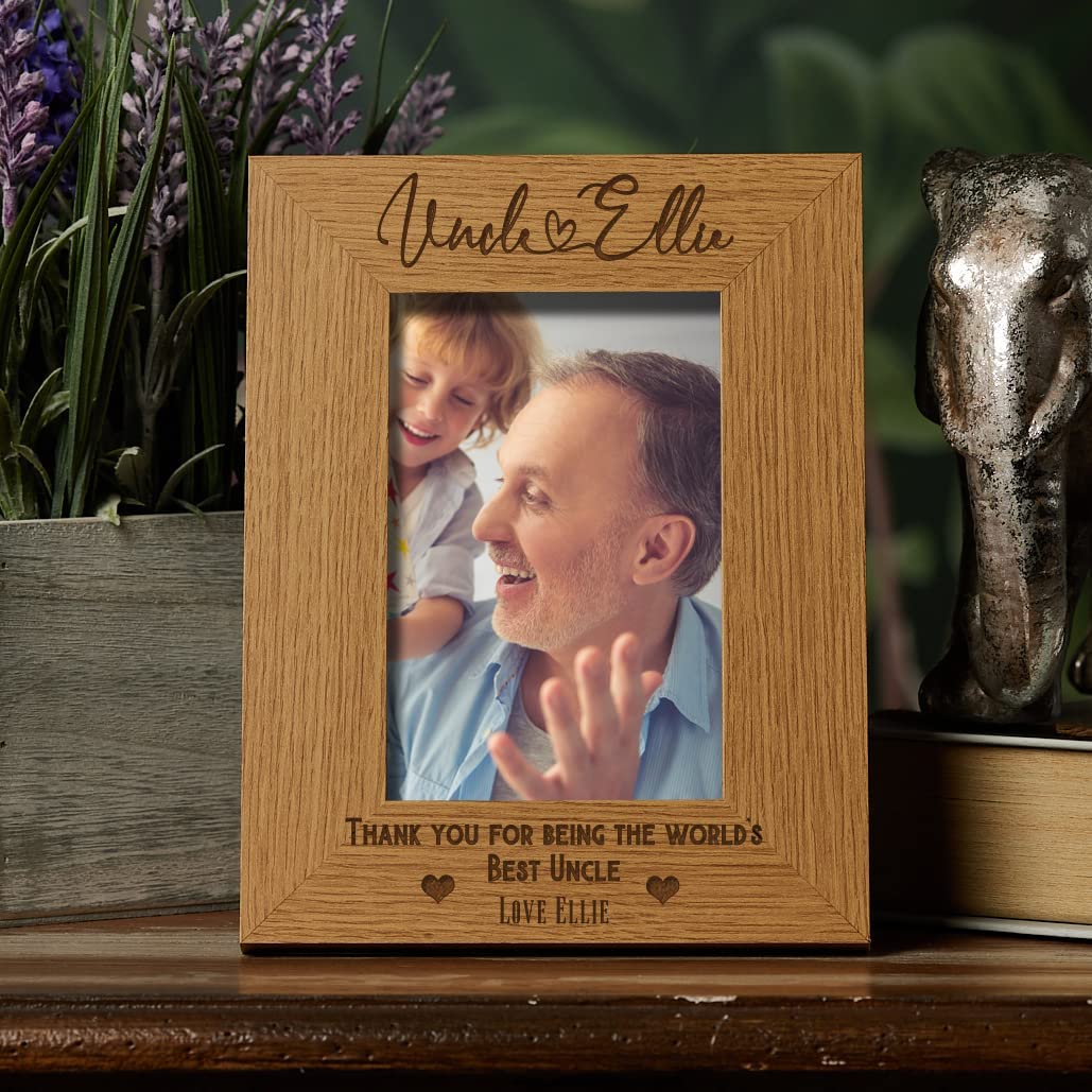 Personalised Best Uncle With Name Portrait Photo Frame Gift - ukgiftstoreonline