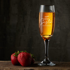 Personalised Sister Champagne Flute Prosecco Glass Gift
