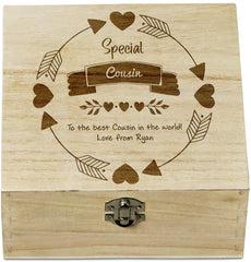 ukgiftstoreonline Personalised Special Cousin Keepsake Memory Gift Box