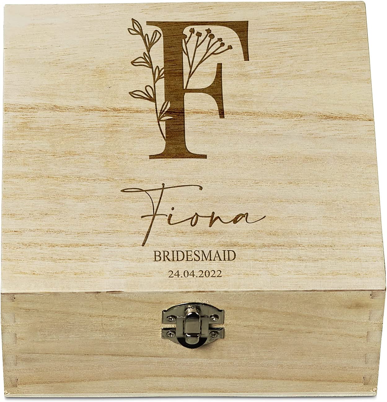 ukgiftstoreonline Personalised Bridesmaid, Wedding Role Keepsake Memory Box Engraved