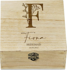 ukgiftstoreonline Personalised Bridesmaid, Wedding Role Keepsake Memory Box Engraved