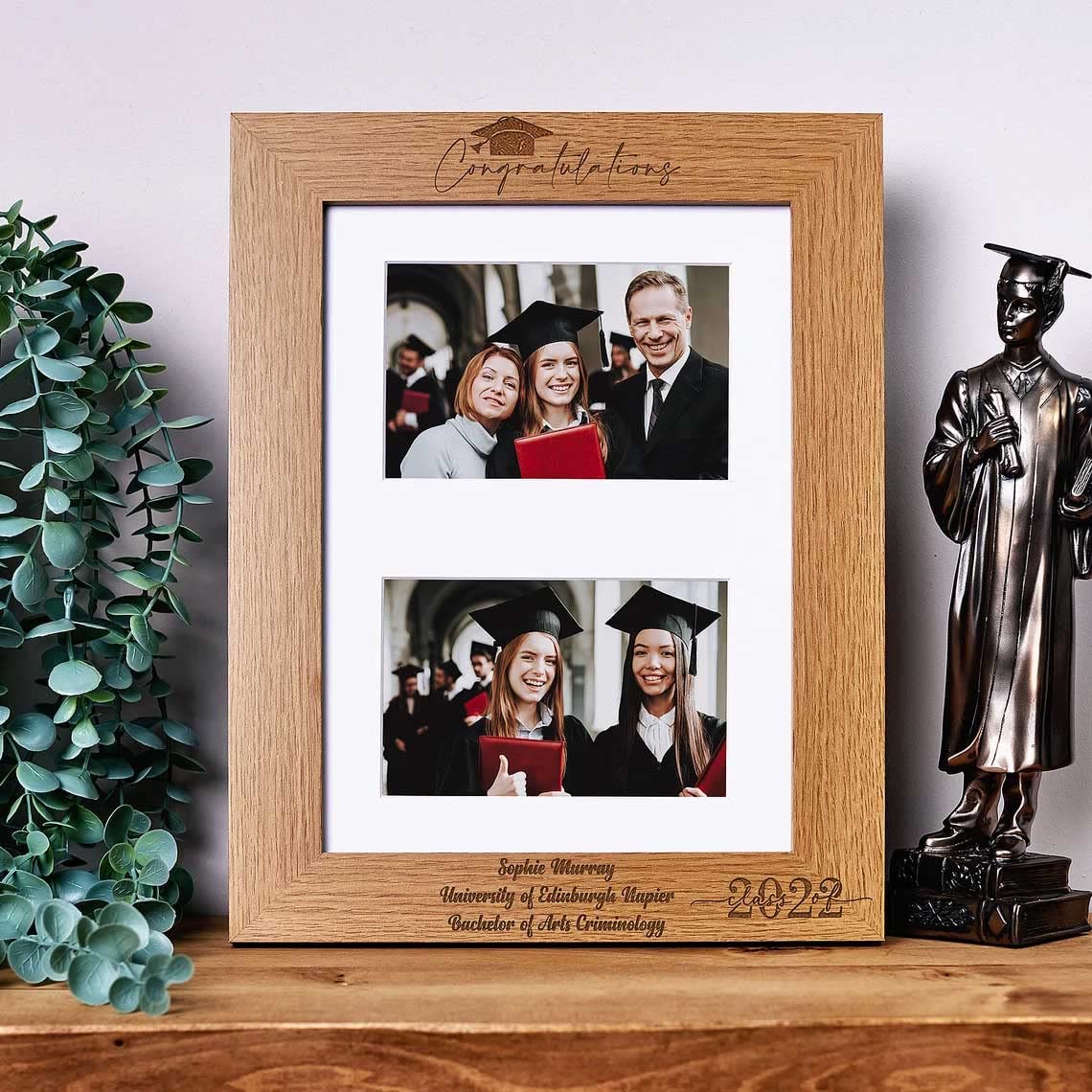 Personalised Graduation Double Photo Landscape Photo Frame Class of