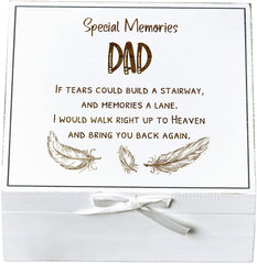 ukgiftstoreonline Dad Remembrance Memory White Keepsake Box With Feather Design