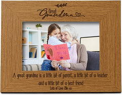 Personalised Great Grandma Sentiment Wooden Photo Frame Gift