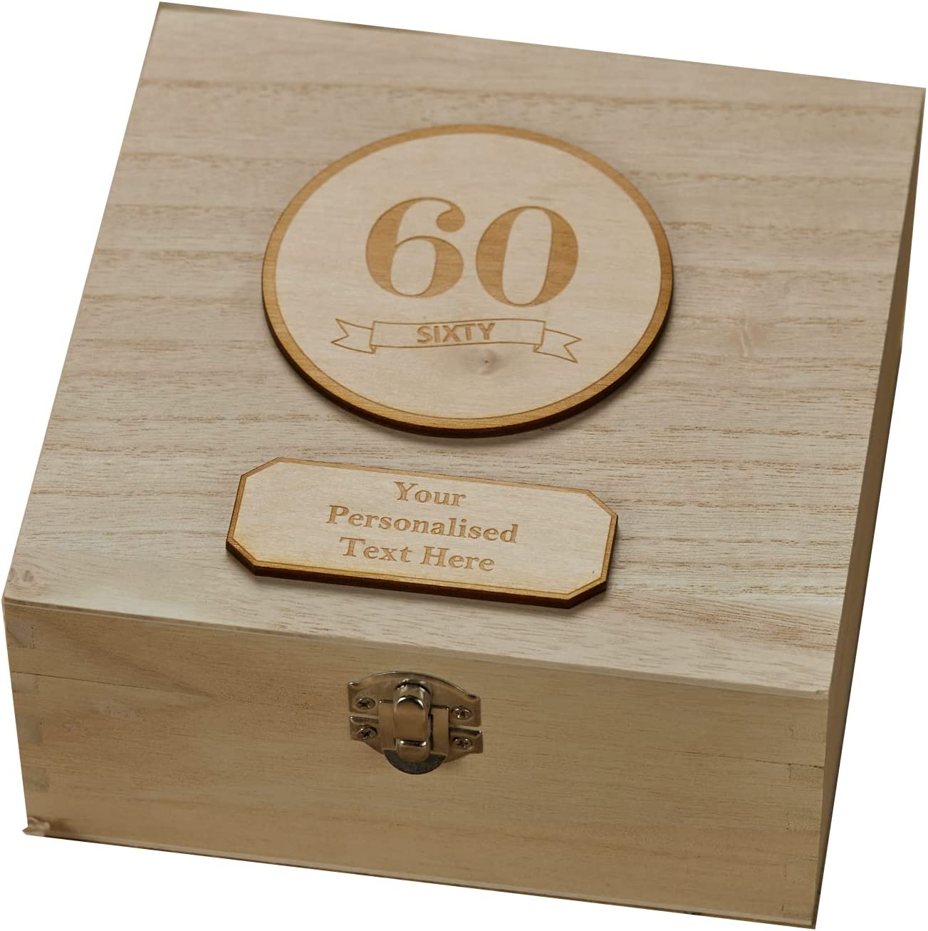 Personalised 60th Birthday Wooden Keepsake Box Gift