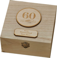 Personalised 60th Birthday Wooden Keepsake Box Gift
