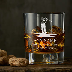 Personalised Engraved Whiskey Glass Sports Award Golf Theme