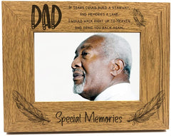 Dad Special Memories Remembrance Photo Frame Gift Oak Wood Finish